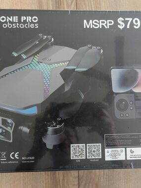 Zone Pro Black Folding Drone with Multicolor RGB Accent
